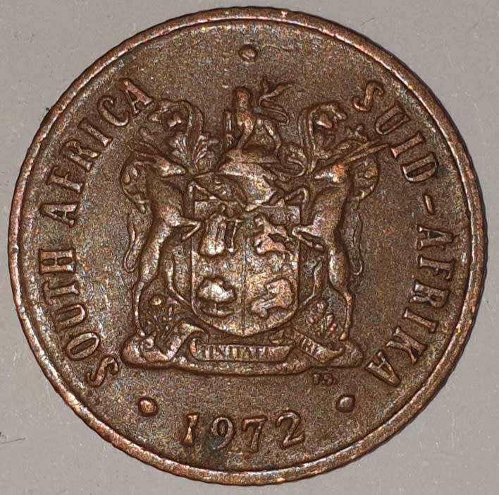 1972 - 2 CENT COIN (TWO CENT COIN) - RSA - BRONZE - KM#83 - BILINGUAL LEGEND - WILDEBEEST